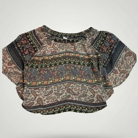 Life Is Swell Tops - Life Is Swell Women Dolman Top Small Paisley Floral Festival Lightweight Resort